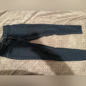 Plain dark wash high waisted jeans